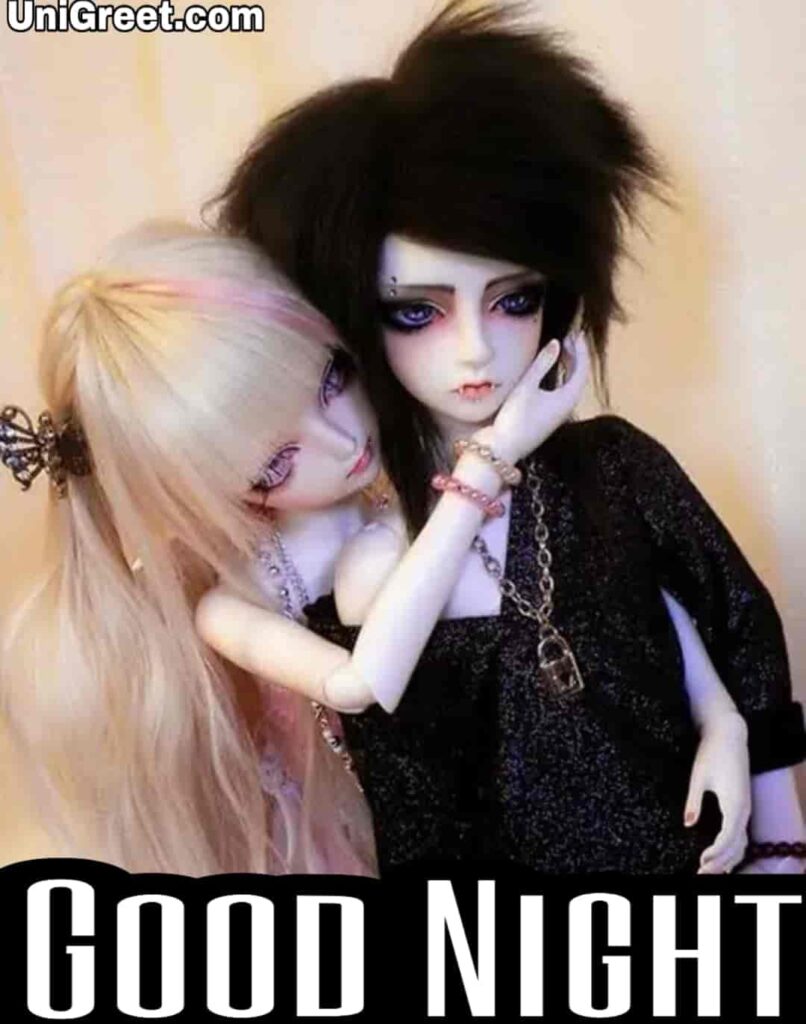 barbie doll kissing good night image with love