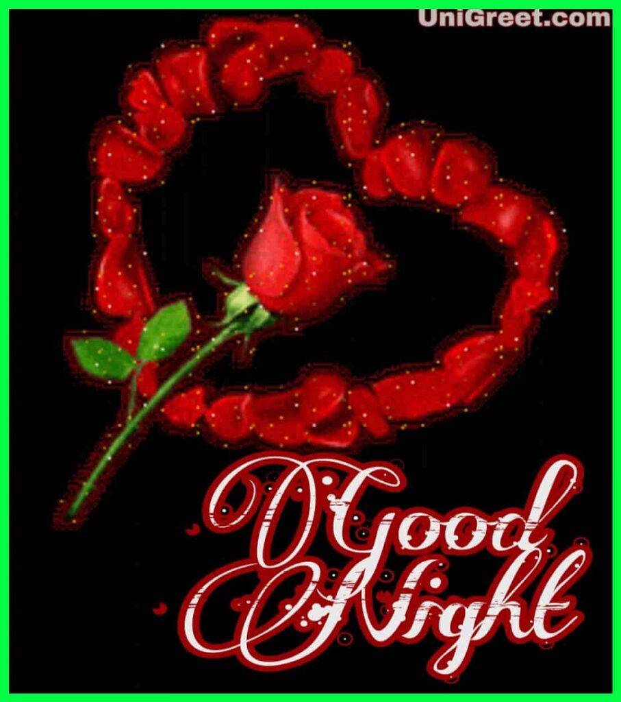 Good night heart rose love gn pic