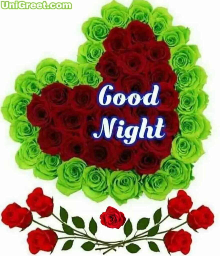 Beautiful Good Night Image with red rose