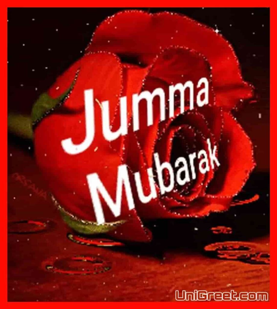 jumma mubarak red rose image for love