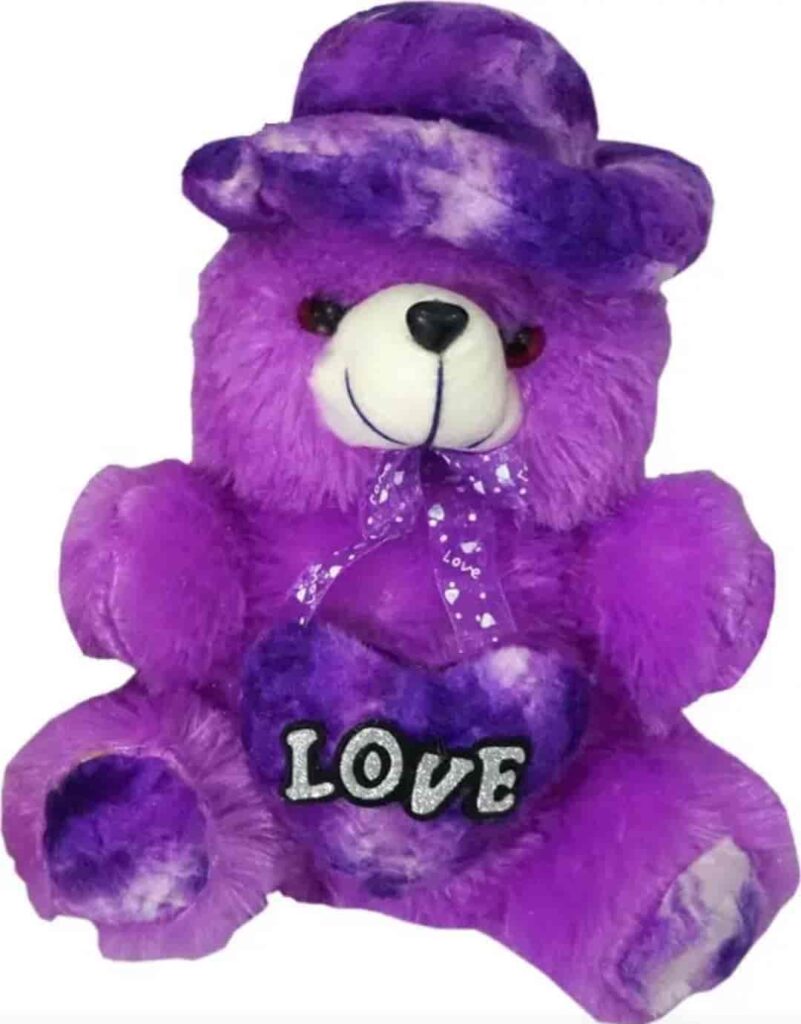 Love teddy bear violet colour