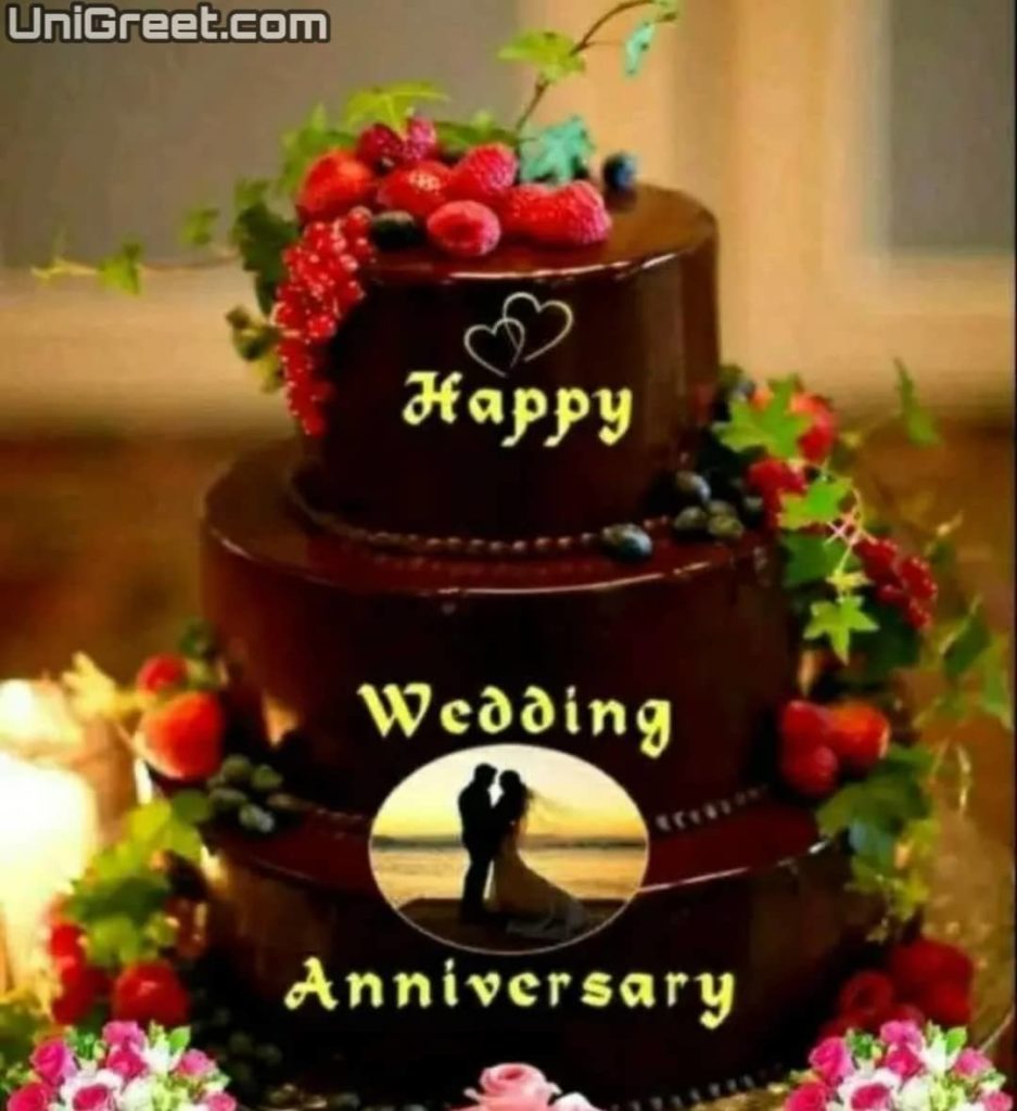 Happy wedding anniversary romantic cake image download