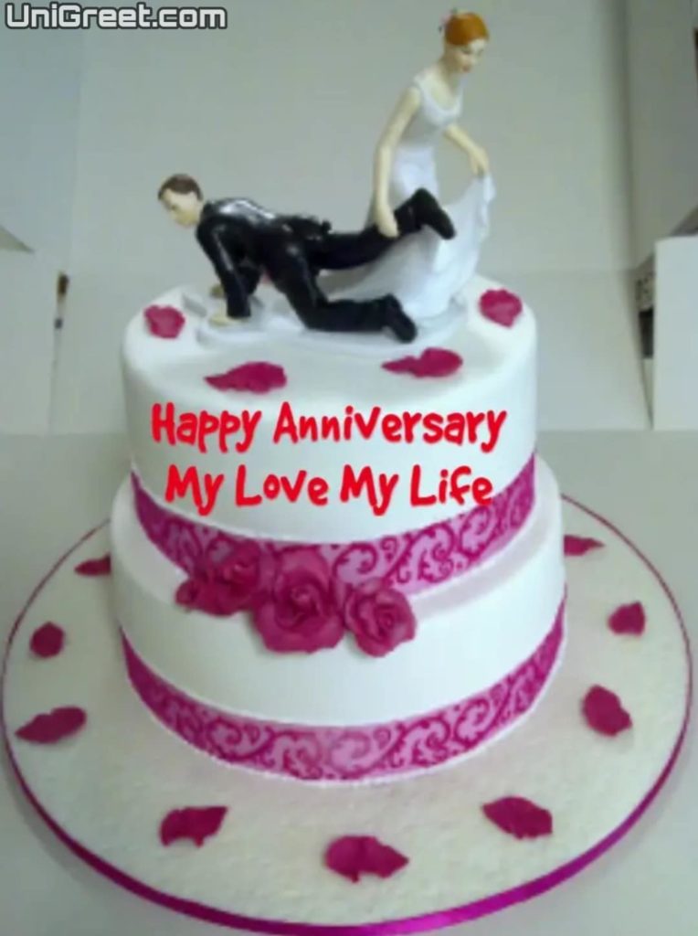Happy anniversary my love cake pic