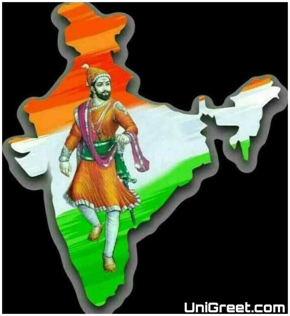 shivaji maharaj in india flag image