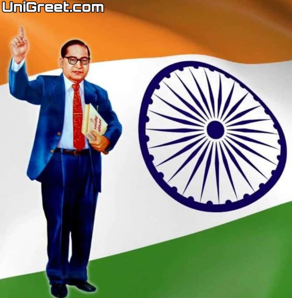 Babasaheb ambedkar with indian flag