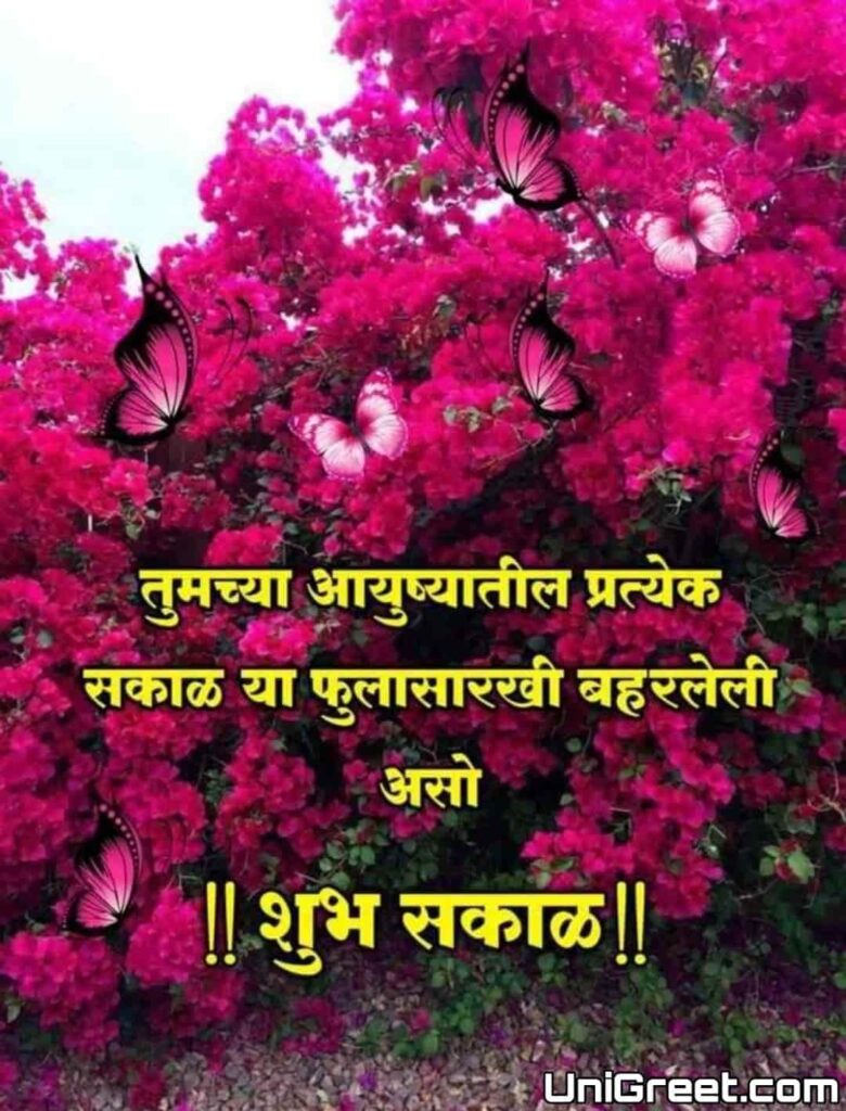 good morning messages in marathi with flowers