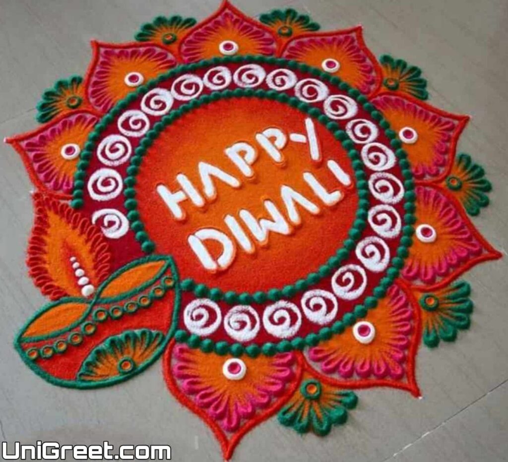 Happy diwali rangoli design pic 