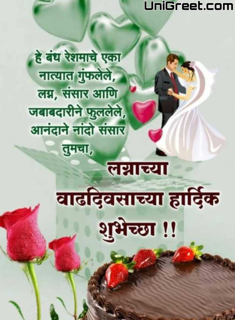 Happy marriage anniversary wishes in marathi