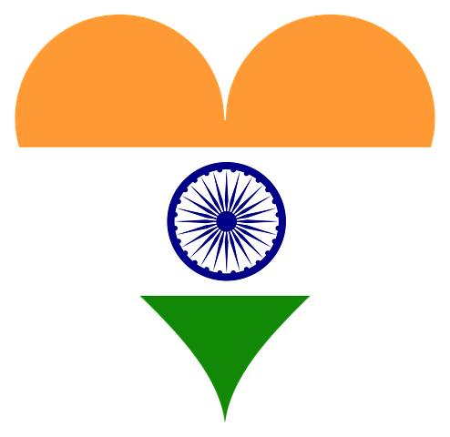 Indian flag love shape image 