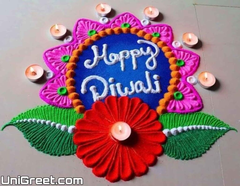 happy diwali rangoli photo download