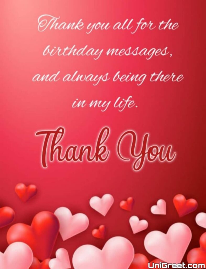 Thank you all for the birthday message