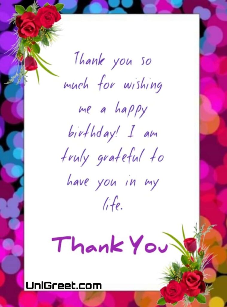 50 Best 👌 Thanks For Birthday Wishes Images | Thank You Messages For Birthday  Wishes