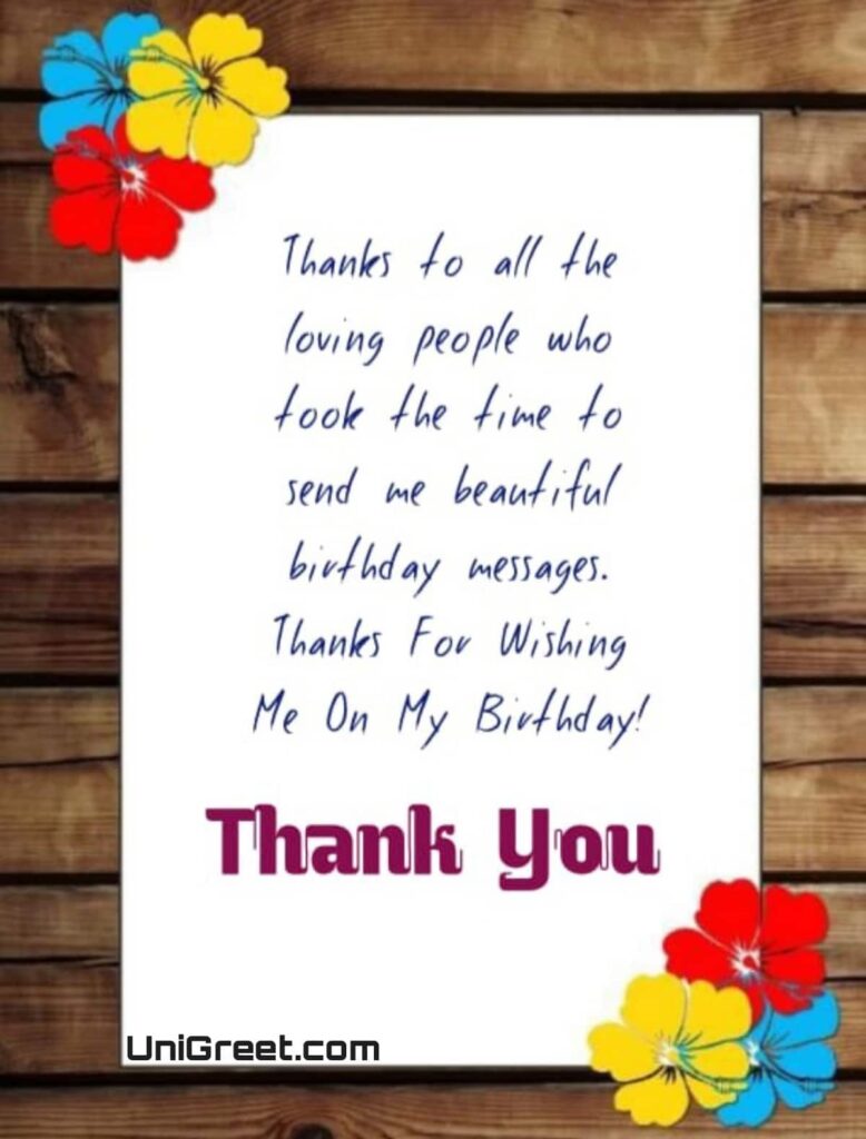 Thanks For Wishing Me On My Birthday image