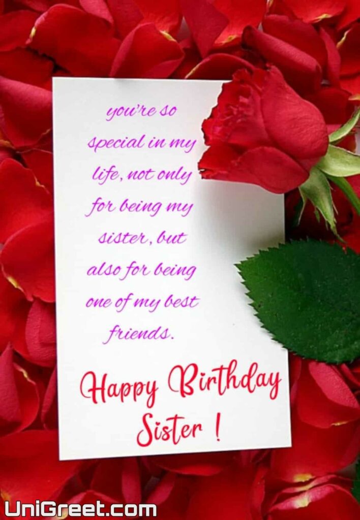 happy birthday sister roses image