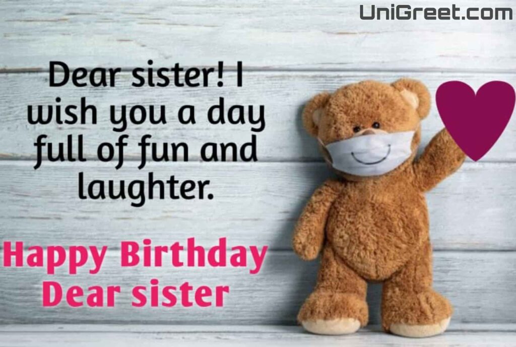happy birthday sister teddy bear image