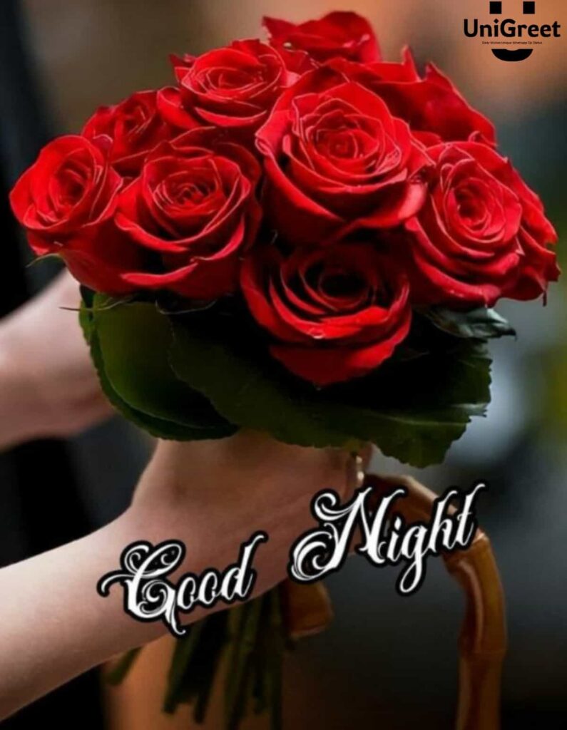 good night red roses giving image