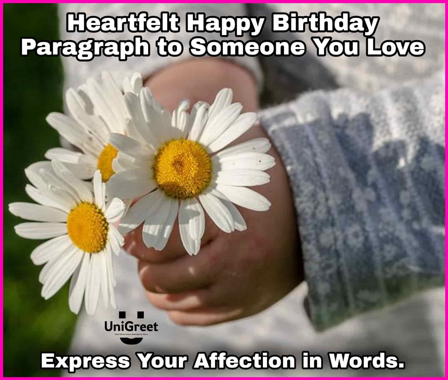 happy birthday paragraph to someone you love